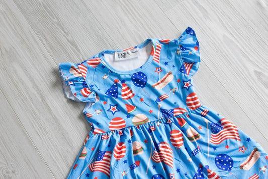 ON SALE!!!! Patriotic USA Flutter Dress
